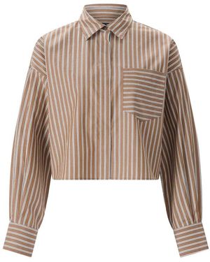 Rag & Bone Overhemden ,Bruin ,Cropped Blouse - Naturel
