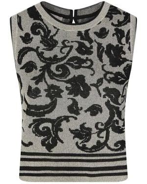 Liu Jo Ärmelloses Jacquard-Strickoberteil - Grau
