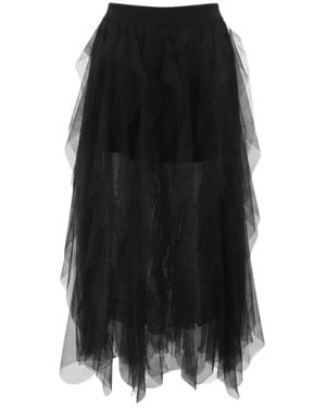 Ermanno Scervino Rokken ,Zwart ,Tule Gelaagde Sheer Tulle Rok