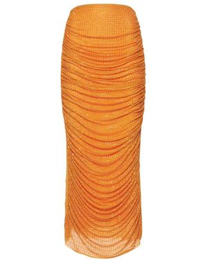 Self-Portrait Maxi Skirts - Orange