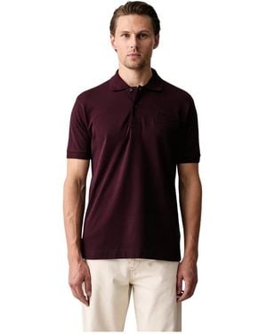 Lacoste Tops ,Paars ,Katoen Klassiek Passende Polo Met Reliëf Logo - Rood