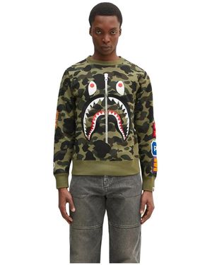 A Bathing Ape 1St Camo Shark Crewneck Sweatshirt - Groen