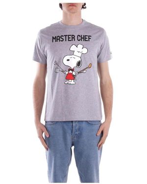 Mc2 Saint Barth Graues Logo T-Shirt Und Polo - Blau