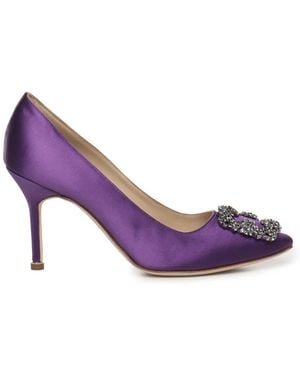 Manolo Blahnik Elegante Absatz Hangisi Schuhe - Lila