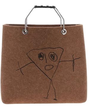 Plan C Tassen ,Bruin ,Wol Shopping Bag