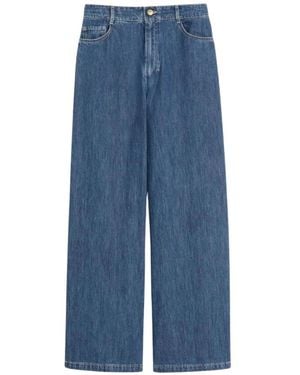 Max Mara Weite Jeans Aus Denim - Blau