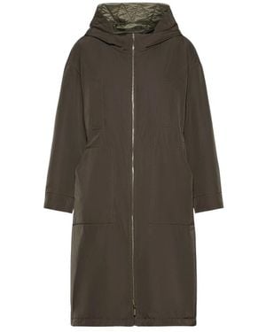 Max Mara Jassen ,Groen ,Leer Lange Omkeerbare Gewatteerde Parka