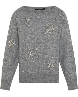 Seventy Pullover Mit U-Boot-Ausschnitt Und Applikationen - Grau