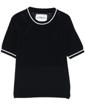 Iceberg Round-Neck Knitwear - Black