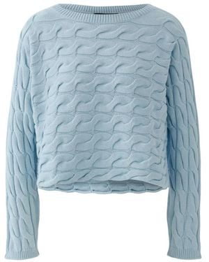 Ouí Cottonina Rundhals Strickpullover - Blau