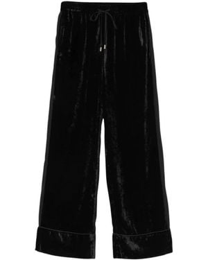Liu Jo Lange Fluwelen Broek - Zwart