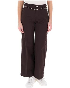 Liu Jo Broeken ,Bruin ,Leer Pantaloni Flare A Vita Alta - Rood