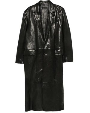 Ann Demeulemeester Knopen Leren Jas - Zwart