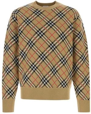 Burberry Round-Neck Knitwear - Natural
