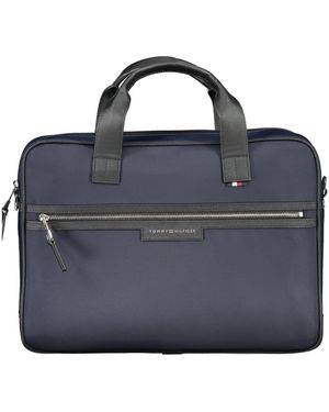 Tommy Hilfiger Borsa per laptop blu con tracolla regolabile