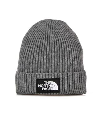 The North Face Logo box cuffed beanie - Grigio