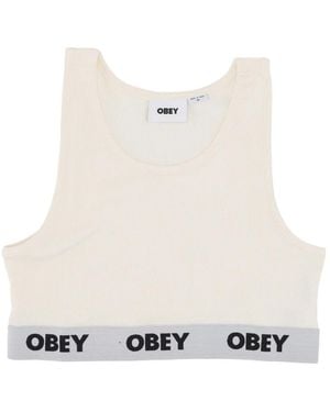 Obey Sleeveless Tops - Bianco