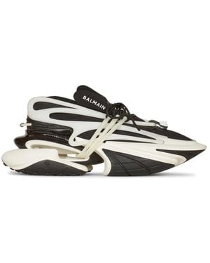 Balmain Niedrige Sneaker Aus Neopren Und Leder - Schwarz