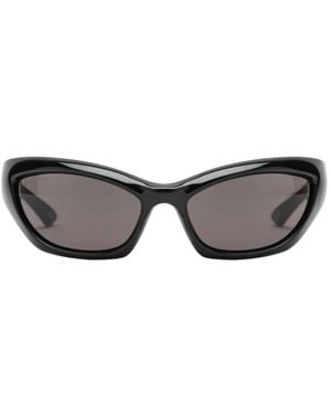 Balenciaga Accessoires ,Zwart ,Racer Zonnebril - Grijs