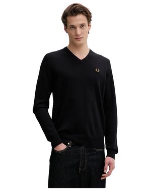 Fred Perry V-Neck Truien - Zwart