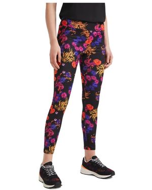 Desigual Leggings slip on floral - Rojo