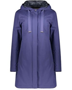 Herno Jassen ,Blauw ,Polyester Gewatteerde Jas Met Capuchon