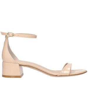 Stuart Weitzman Leren Platte Sandalen - Naturel