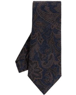 Etro Paisley Jacquard Krawatte - Blau