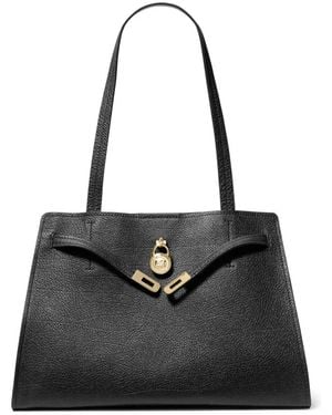 Michael Kors Hamilton Moderne Grote Leren Tote - Zwart