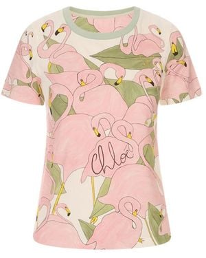 Chloé Tops ,Veelkleurig ,T-Shirts - Roze