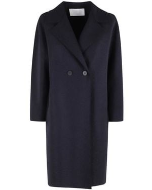 Harris Wharf London Double-Breasted Coats - Blue