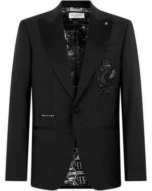 Philipp Plein Blazer Dragon Patch - Zwart