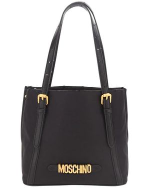 Moschino Metallic Letters Nylon Shopping Bag - Zwart