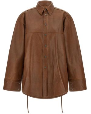 Haikure Overhemden ,Bruin ,Leer Victoria Leren Shirt