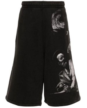 Off-White c/o Virgil Abloh Grafikdruck baumwollshorts - Schwarz