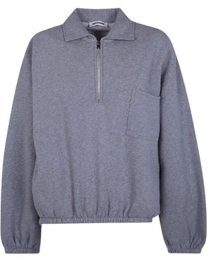 DARKPARK Hoodies & Sweatvesten ,Grijs ,Katoen Alva Cropped Sweatshirt - Blauw