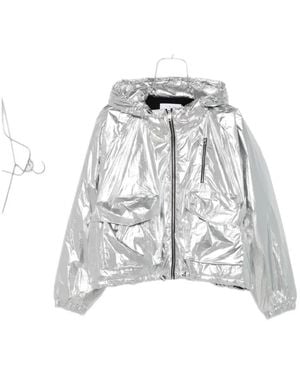 IRO Jassen ,Grijs ,Zilveren Hoodie Jas