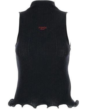 Fendi Sleeveless Tops - Black