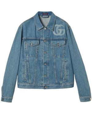 Gucci Mid Wash Denim Trucker Jacket - Blue