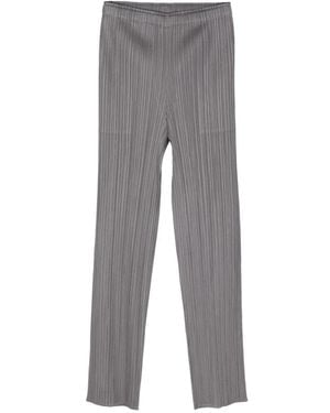 Issey Miyake Pantalones Grises Plisados, Mujer, Talla