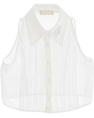 Blumarine Mouwloze Blouse Met Plooien - Wit