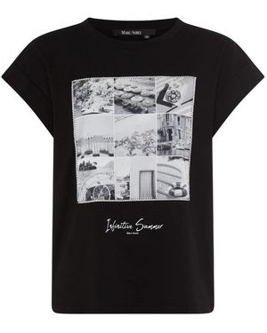 MARC AUREL Tops ,Zwart ,Katoen Katoenen T-Shirt Met Foto Applicatie
