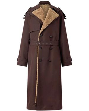 Roberto Cavalli Shearling Interieur Trenchcoat - Bruin