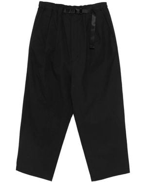Comme des Garçons Broeken ,Zwart ,Katoen Gekreide Broek Met Riem
