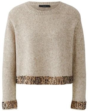 Ouí Rundhals-Strickpullover - Natur