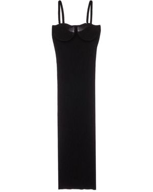 Helmut Lang Eyelet bra midi kleid - Schwarz
