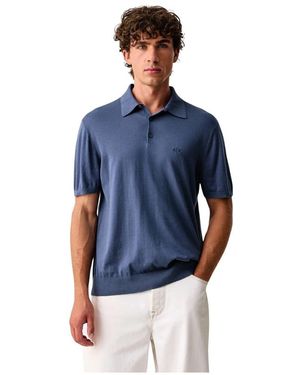 ARMANI EXCHANGE Regular Fit Katoenen Polo - Blauw