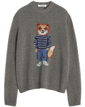 Maison Kitsuné Round-Neck Knitwear - Grey