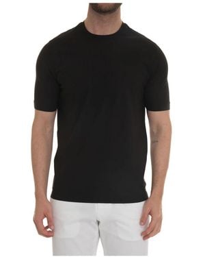 hindustrie Einfaches Baumwoll Rundhals T-Shirt - Schwarz