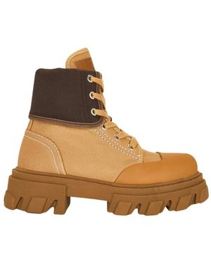 Ganni Eyelets Schnürstiefel - Braun